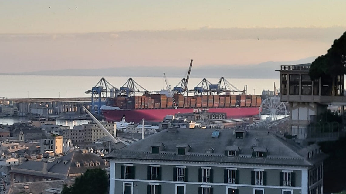 Megaships at the Ports of Genoa