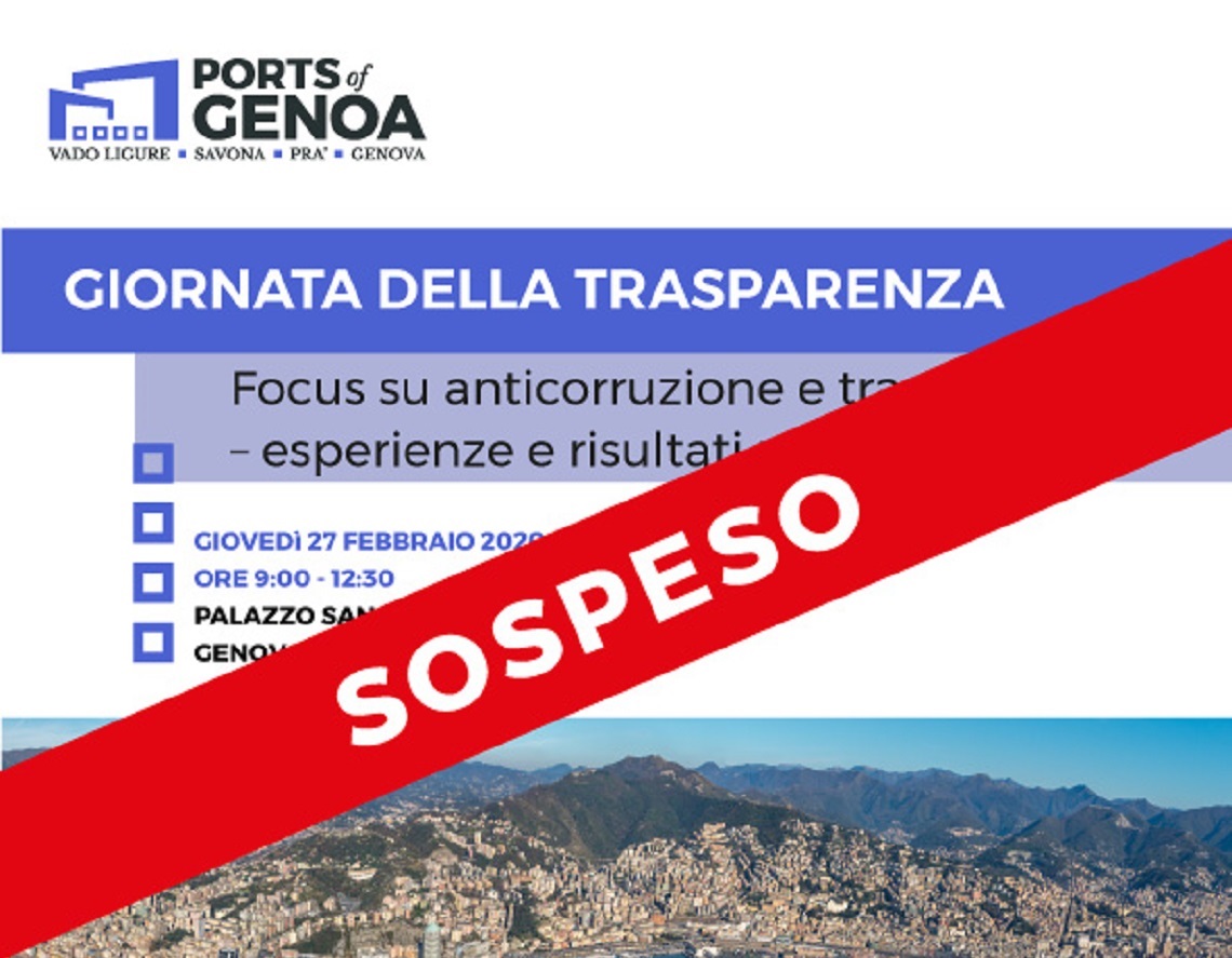 SOSPENSIONE Giornata della Trasparenza 2020