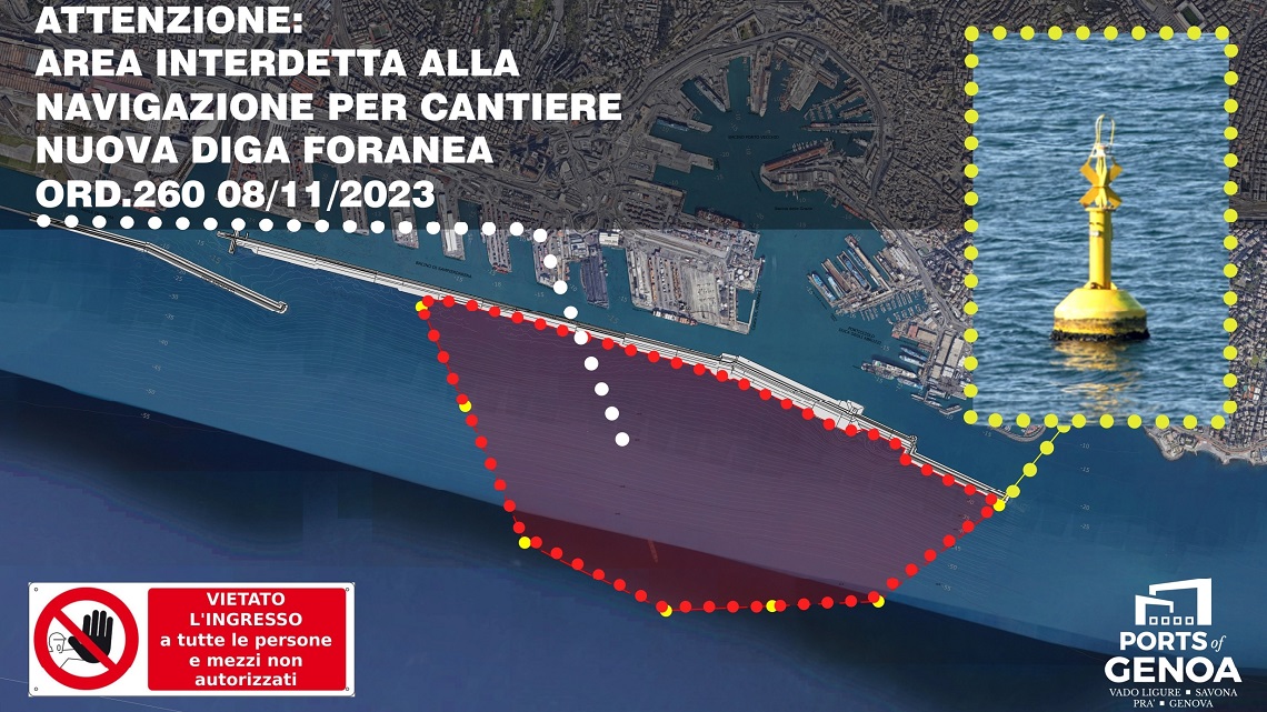 Nuova Diga Foranea: divieto di navigazione nelle aree di cantiere